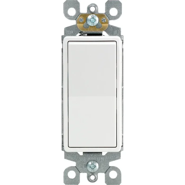 Leviton S02-05621-2WS Decora Commercial Grade 20 Amp Rocker Single Pole Switch
