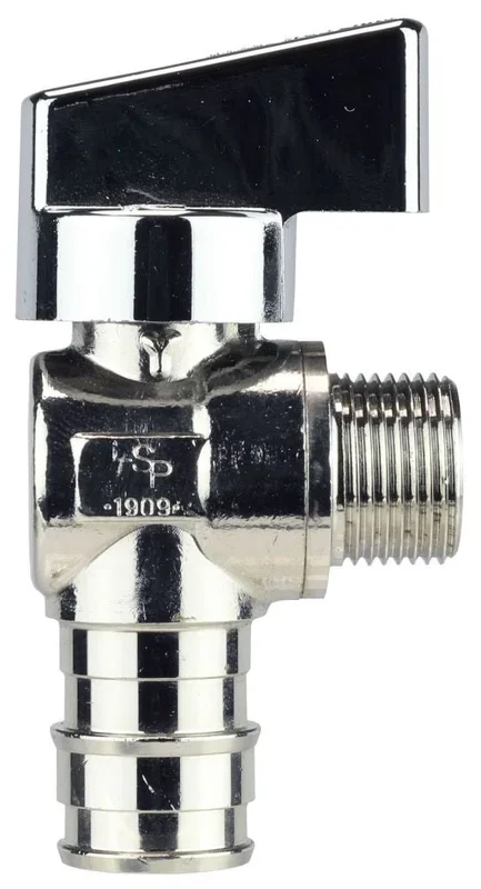 LSP VE-104-A-LL Valve 1/4 Turn Angled Straight 1/2 Uponor Pex X 3/8 Od Comp