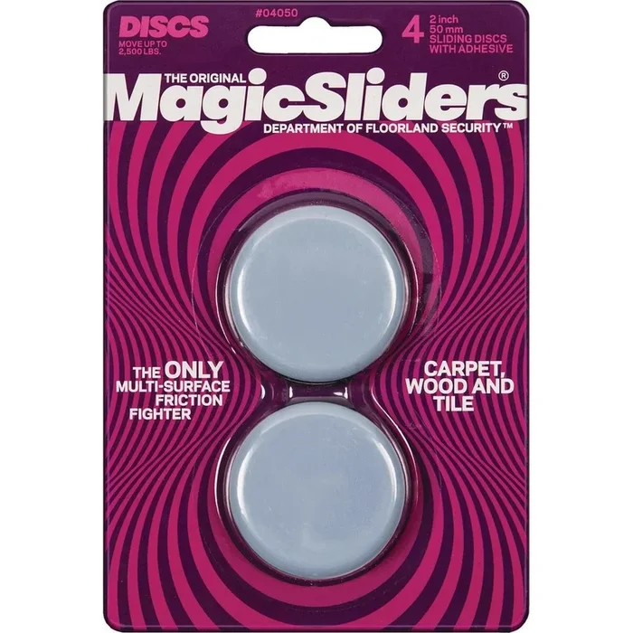 Magic Sliders 04050 2 In. Round Self Adhesive Furniture Glide (4-Pack)
