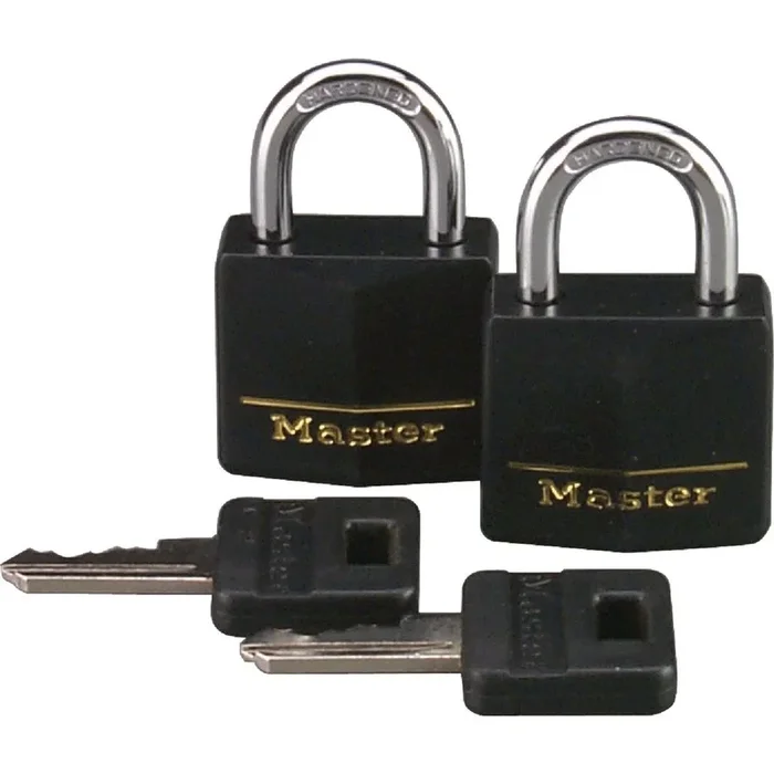 Master Lock 131T Black Covered Keyed Alike Padlock 1-3/16 In. W. 2-Pack