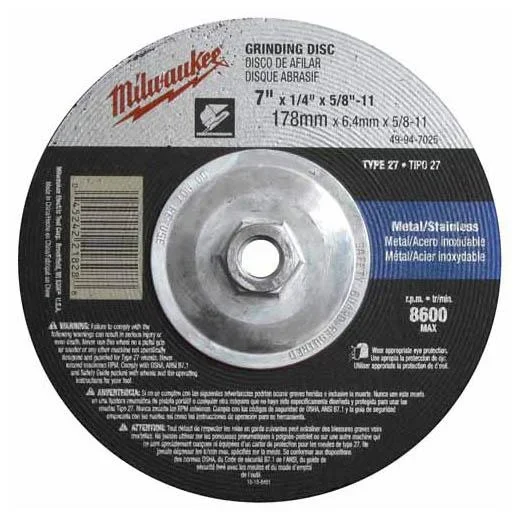 Milwaukee Tool 49-94-7020 7 in Grinding Wheel Type 27