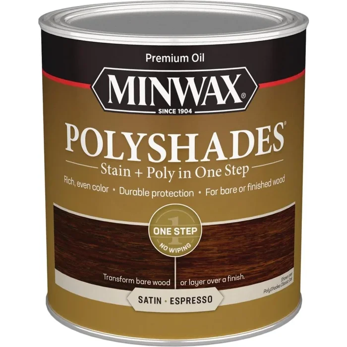 Minwax 613970444 Polyshades 1 Qt. Satin Stain & Finish Polyurethane In 1-Step Espresso