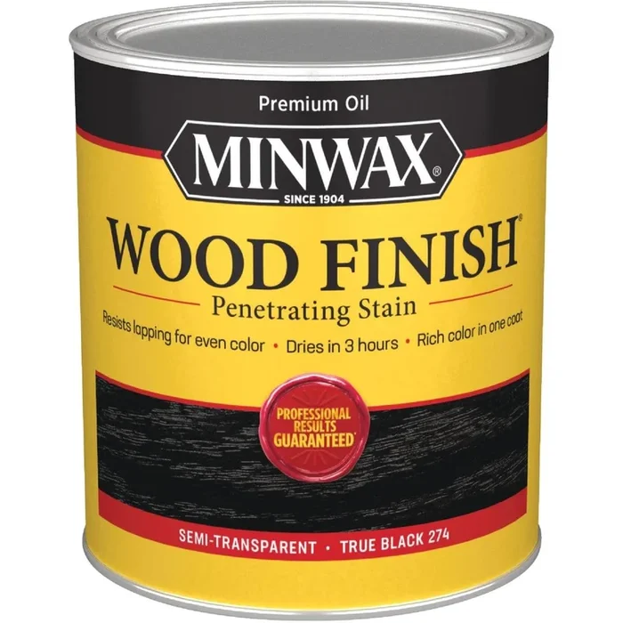 Minwax 700514444 Wood Finish Penetrating Stain True Black 1 Qt.