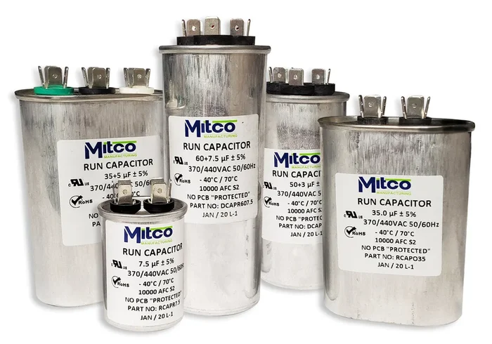 Mitco DCAPR405 Dual Run Round Capacitor 40+5 MFD 370/440 VAC
