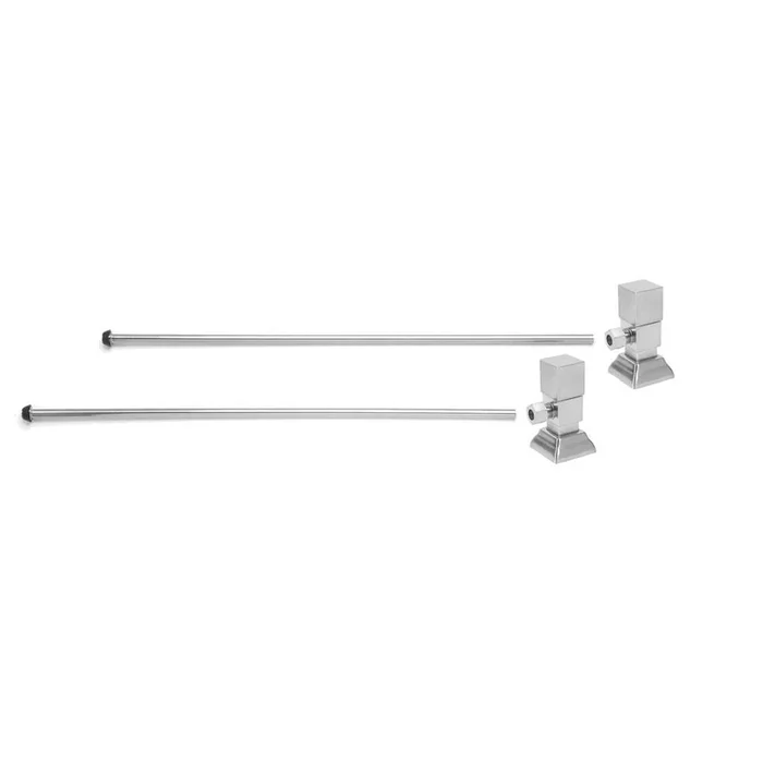 Mountain Plumbing Lavatory Supply Kit – Contemporary Square Handle with 1/4 Turn Ceramic Disc Cartridge Valve (MT5004-NL) – Angle, No Trap