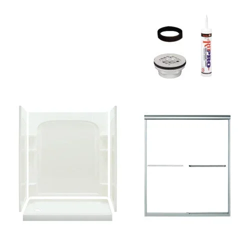 Multi Vendor Kit Parents 7217L-5475SC Shower Kit LH WHT Shower/Chrome Drain/Door