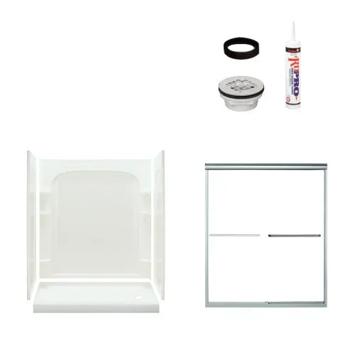 MULTI VENDOR KIT PARENTS 7217R-5475SC SHOWER KIT 7217R-5475SC RH WHT SHWR/ CHROME DRAIN/DOOR