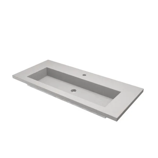 Native Trails 48” Capistrano Vanity Top with Integral Trough in Ash – 8” Widespread Cutout