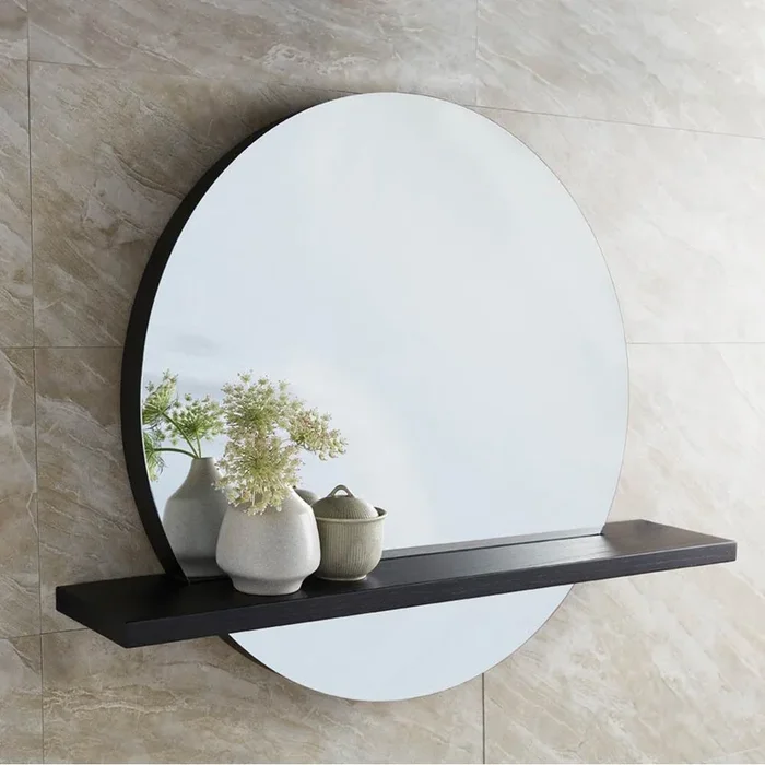 Native Trails Solace 28” Mirror With Shelf in Midnight Oak