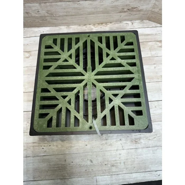 NDS 930GRKITRTL – 9 In. Plastic Square Drainage Catch Basin with Grate in Green