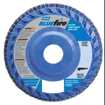 Norton 66623399142 BlueFire Zirconia Alumina Coarse Grit Center Mount Plastic Flat Flap Disc