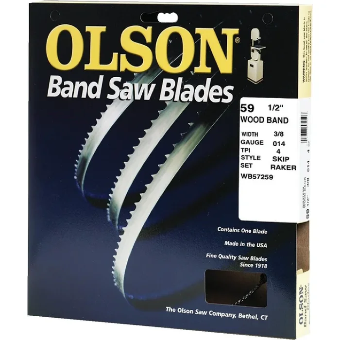 Olson Saw WB57259DB 59-1/2 In. x 3/8 In. 4 TPI Skip Wood Cutting Band Saw Blade