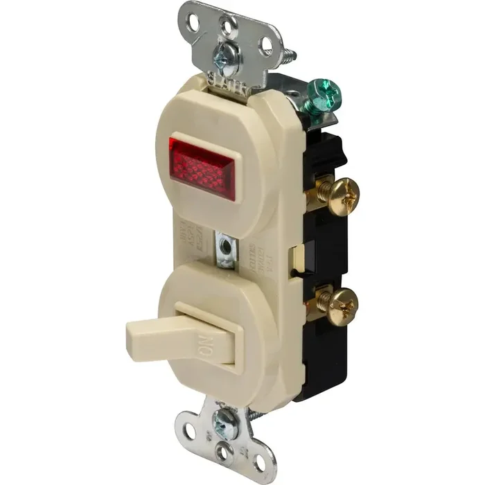Pass & Seymour 692IG Single-Pole Combination Switch and Pilot Light, Ivory