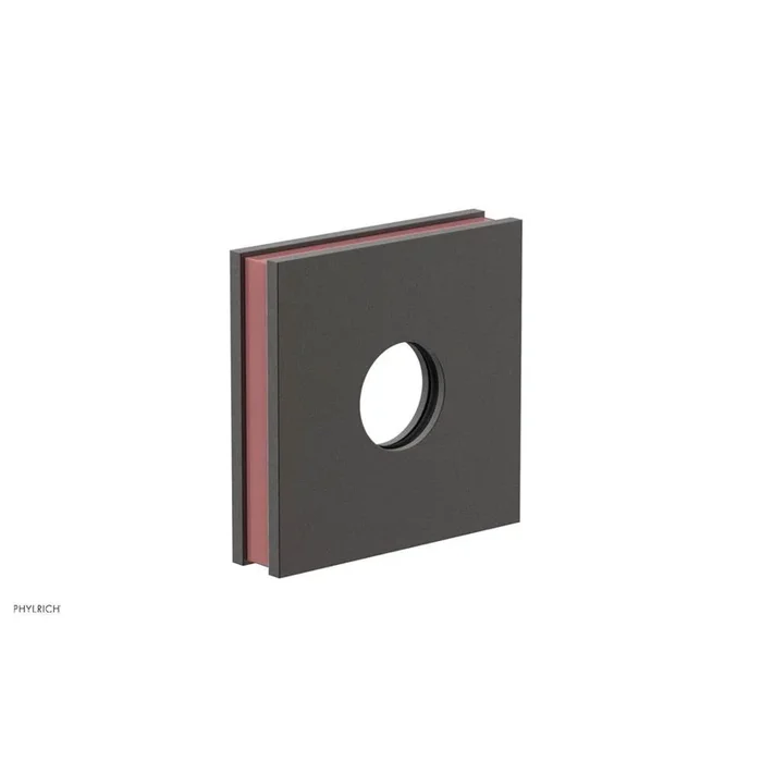 Phylrich Oil Rubbed Bronze Jolie Square Shower Arm Flange With Pink Accents