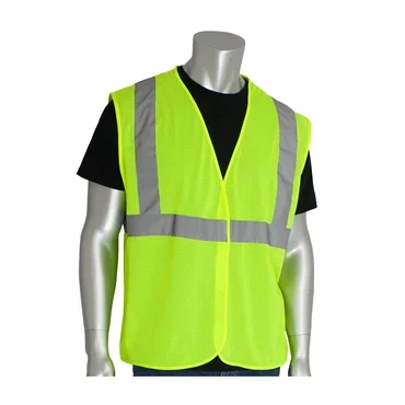 PIP 302-MVGLY-4X Hi-Vis Yellow Hook and Loop 4X-Large Vests