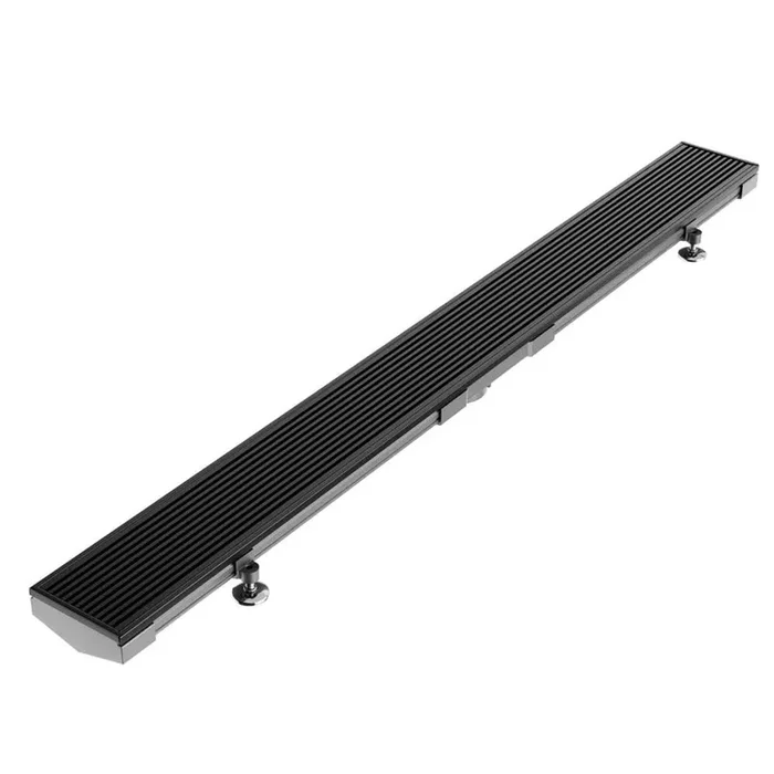 QM Drain Lagos Series. 72” Adjustable Kit (3” High Flow outlet): Wedgewire Line. Black