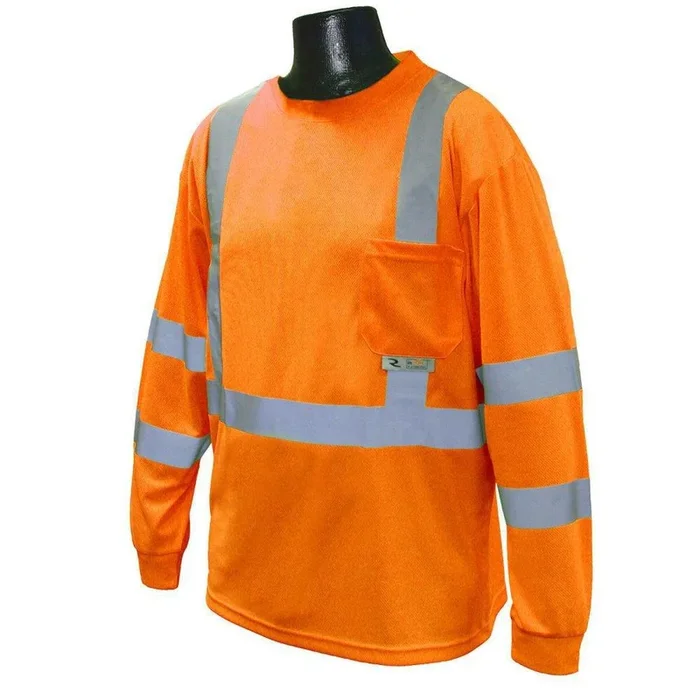 Radians ST21-3POS-2X Radwear XXL Size Polyester Birdseye Mesh Long Sleeve T-shirt in Hi-Viz Orange