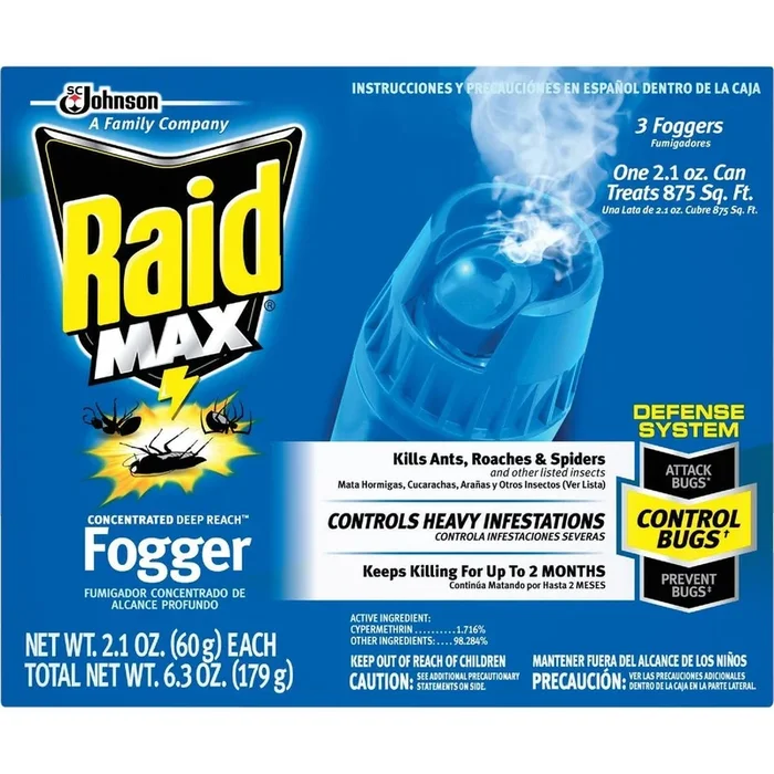 Raid 12565 Max Concentrated Deep Reach Indoor Insect Fogger 3-Pack