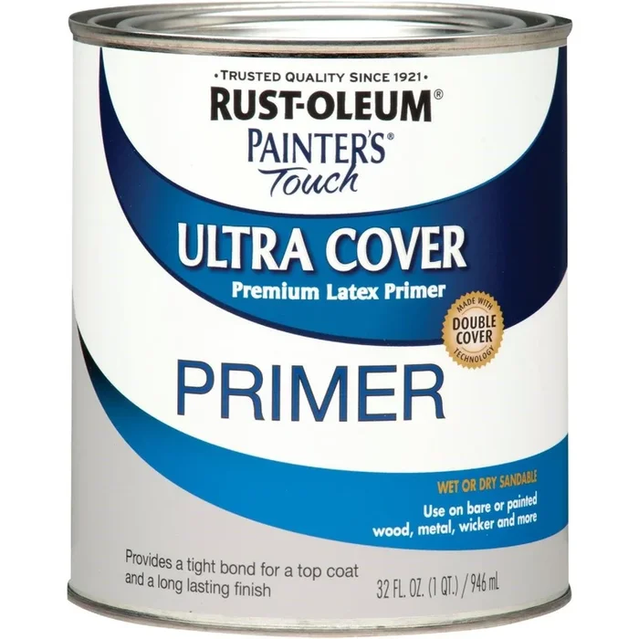 Rust-Oleum 1980502 Painter’s Touch Ultra Cover Latex Interior/Exterior Primer Gray 1 Qt.