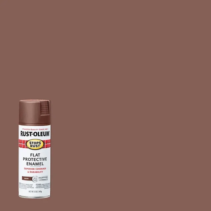Rust-Oleum 214085 Stops Rust Brown Flat 12 Oz. Anti-Rust Spray Paint