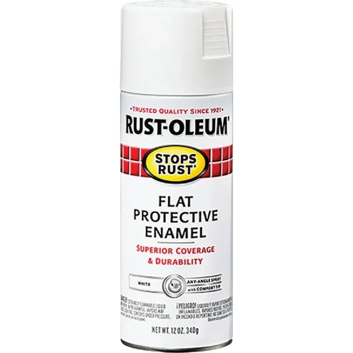 Rust-Oleum 7790830 Stops Rust White Flat 12 Oz. Anti-Rust Spray Paint