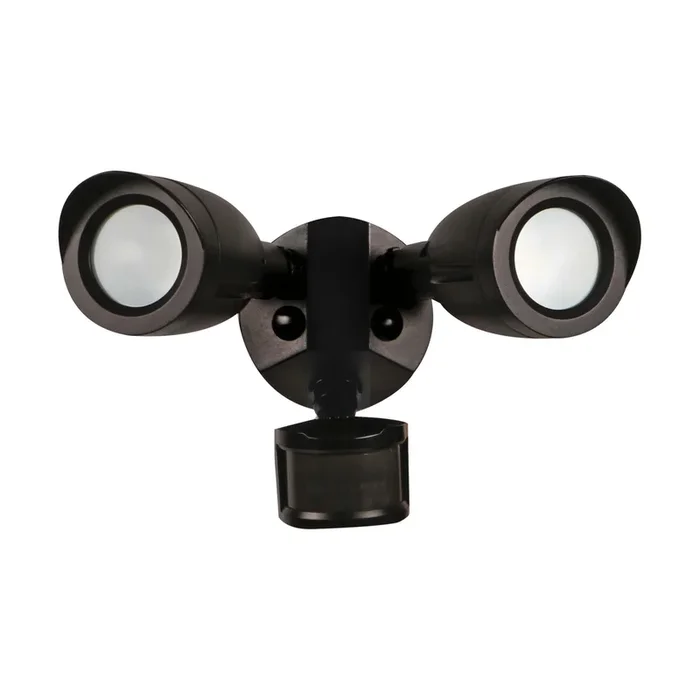 Satco 65/719 LED Security Light with Motion Sensor, Dual Head, Bronze