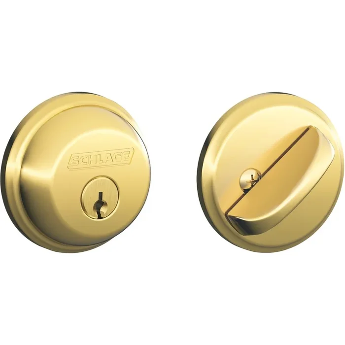 Schlage B60NG505605 Bright Brass Single Cylinder Deadbolt