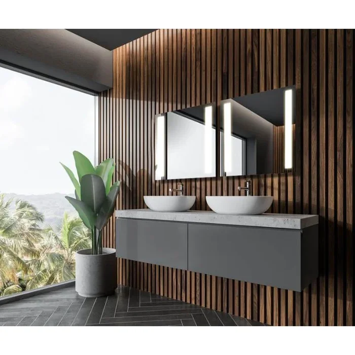 SIDLER® SideLight Single Gliding Mirror Door Built-in GFCI outlet and USB port W 31 1/4” / H 28 3/4” / D 6” 4000K