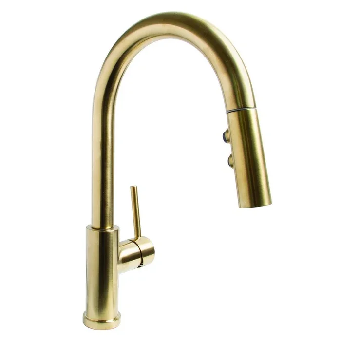 Speakman SB-1042-BRB Neo Single Handle Pull Down Kitchen Faucet in Aged Brass