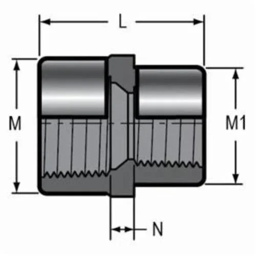 Spears 830-249SR 2X1 PVC Red Reducing Coupling SRFPT SCH80