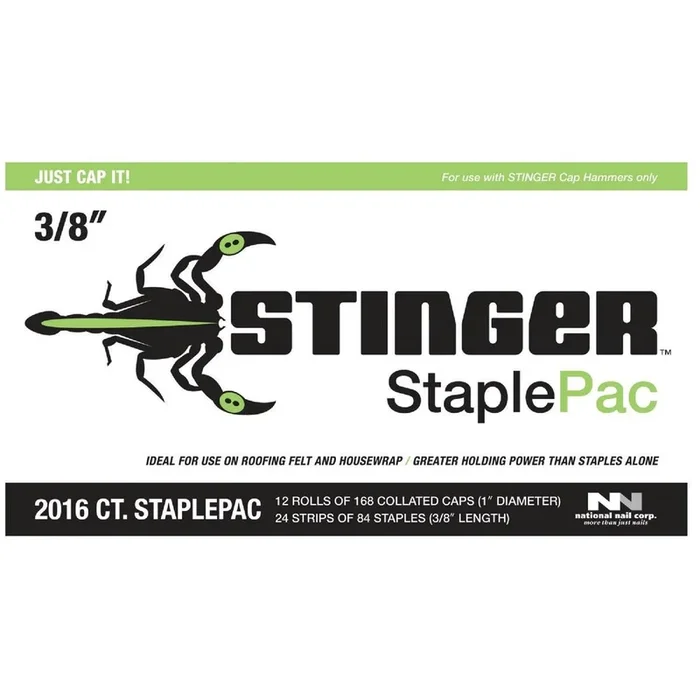 Stinger 136420 StaplePac 3/8 In. Caps & Staples (2016-Pack)