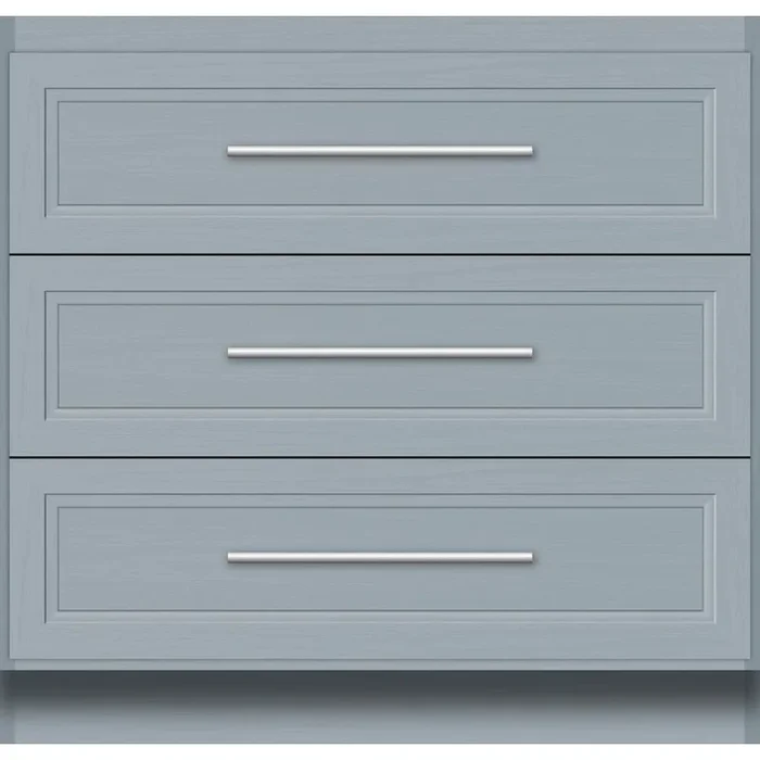 Strasser Woodenworks 36 X 21 X 34.5 Montlake Town Vanity Ogee Miter Silver Oak 3 Drw