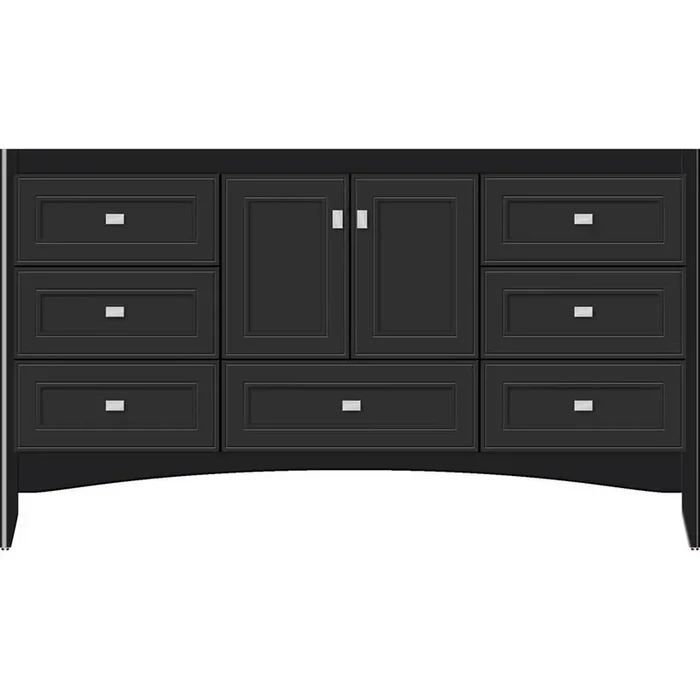 Strasser Woodenworks 60 X 21 X 34.5 Wallingford Vanity Deco Miter Sat Black Sb