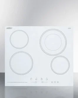 Summit Appliance CR4B23T6W Cooktop 4 Burner Electric