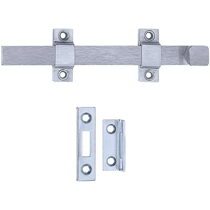 Tell DT100017 Commercial 8 In. Satin Chrome Door Surface Bolt