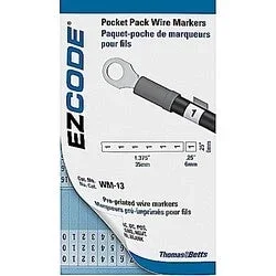 Thomas & Betts WM-A-Z Standard Wire Marker Books, Vinyl Cloth 10 Markers each: A thru Z, +, -, and 0 thru 15