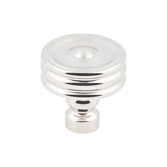 Top Knobs Brixton Ridged Knob 1 1/4 Inch Polished Nickel