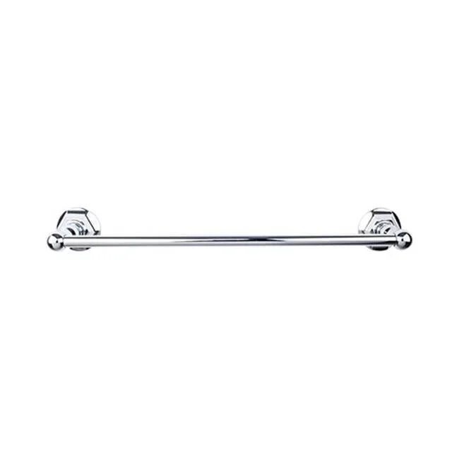 Top Knobs Edwardian Bath Towel Bar 30 Inch Single – Hex Backplate Polished Chrome