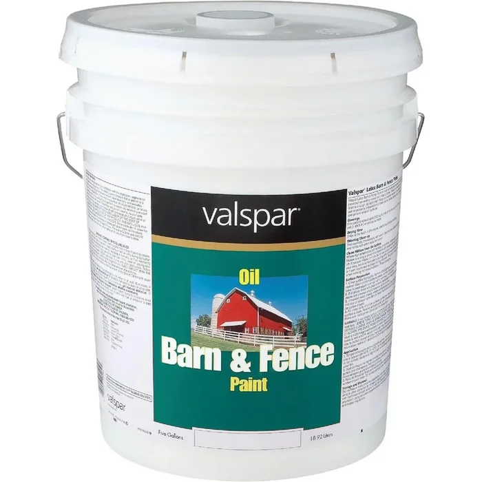 Valspar 018.3145-75.008 Oil Paint & Primer In One Low Sheen Barn & Fence Paint White 5 Gal.