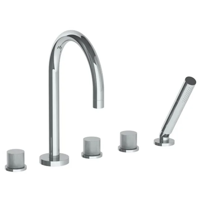 Watermark Deck Mounted 5 hole Gooseneck Bath set