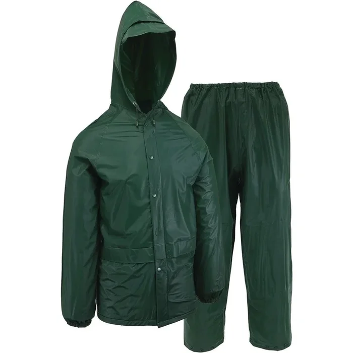 West Chester 44100/XL WCM Protective Gear XL 2-Piece Green PVC Rain Suit