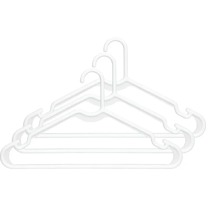 Whitmor 6345-9029-3-WHT Heavy Duty White Tubular Plastic Clothes Hanger (3-Pack)