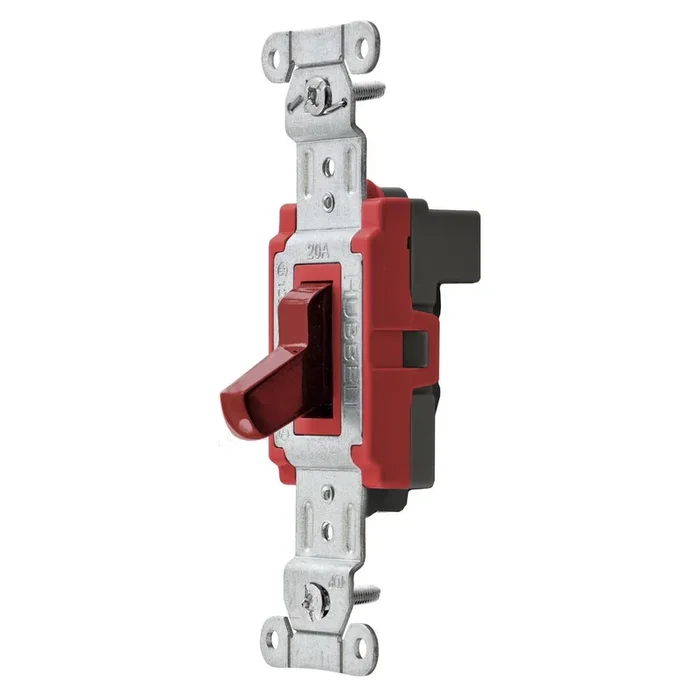 Wiring Device-Kellems SNAP1221RNA Toggle Switch 120 to 277 VAC 2-Position Commercial/Industrial Grade General Purpose Heavy Duty Standard