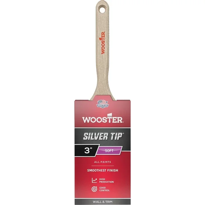 Wooster Brush 5220-3 WOB5220-3 SILVER TIP 3 In. Chisel Trim Flat Sash Paint Brush