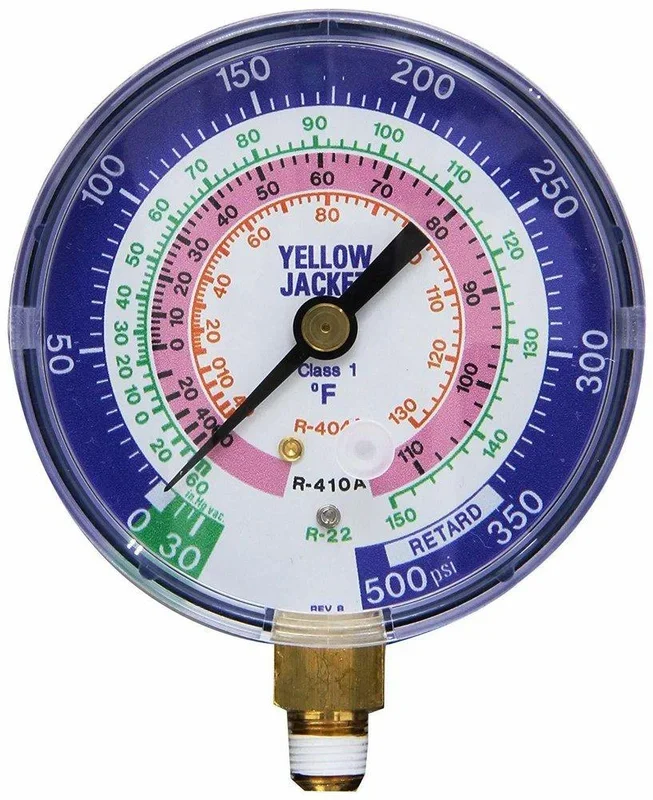 YELLOW JACKET 49160 3-1/8 Class 1 °F Blue Compound Gauge – R32/R410A