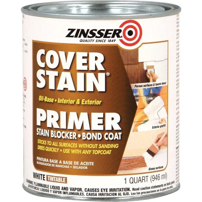 Zinsser 3504 Cover-Stain Oil-Base Interior/Exterior Sealer And Stain-Killer Primer White 1 Qt.